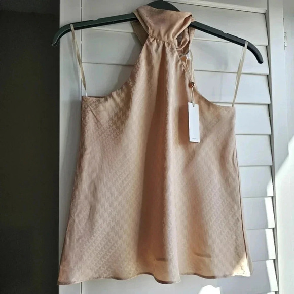 Heartloom Halter Top  Blouse Cream Beige Size XS - Picture 3 of 7